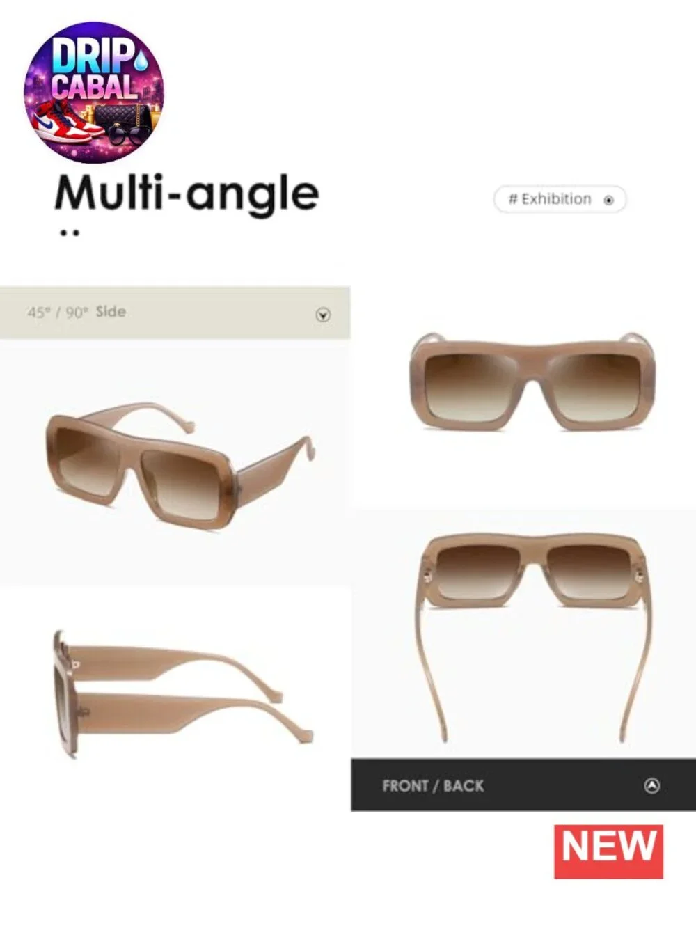 Oversized Square Sunglasses UV400 Protection Retro Retro Sun Glasses for Women